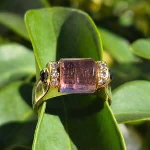 LAGOS Caviar 18k Diamond Sapphire Tourmaline Ring